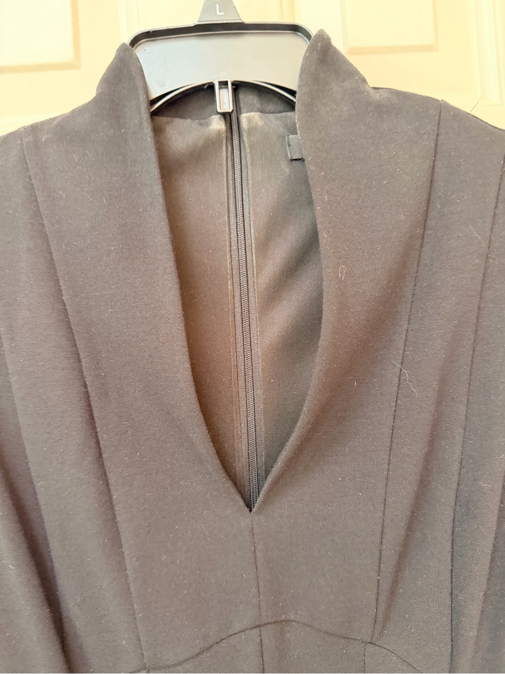 White House Black Market Black V-Neck Sleeveless Midi Dress with Wide Belt, Sz 6 - Picture 3 of 12